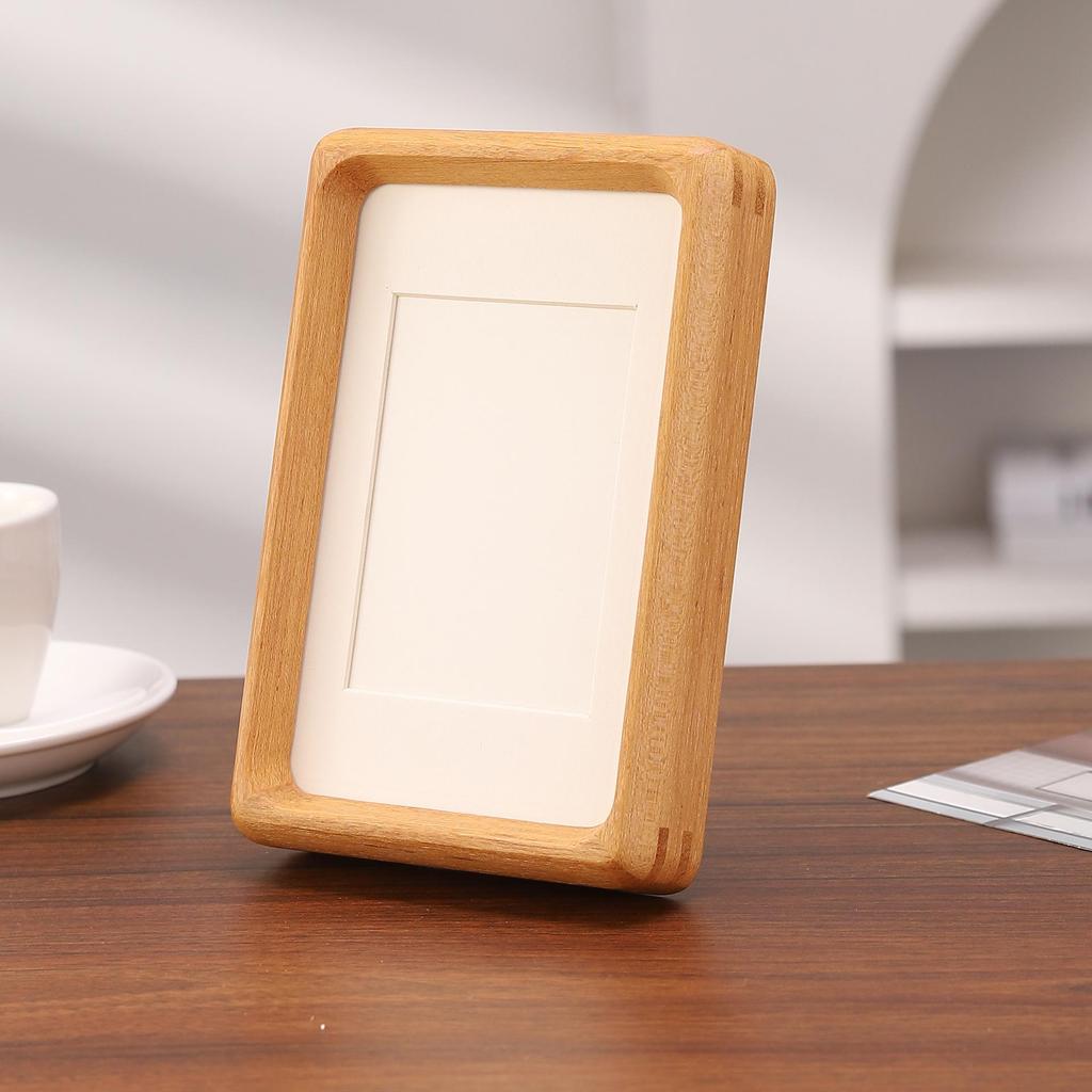 Sydostasiatiskt Teakträ Fotoram med Traditionellt Tapp- och Hålförband - Vintage Stil, Fuktsäker, för Bordsyta eller Väggmontering.