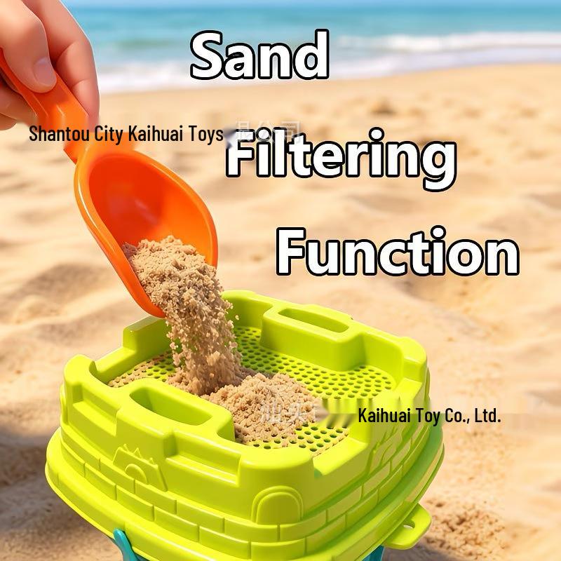 Children's Foldable Beach Toy Set: Bucket, Shovel, Sand Timer, and Digging Tools for Sand and Water Play