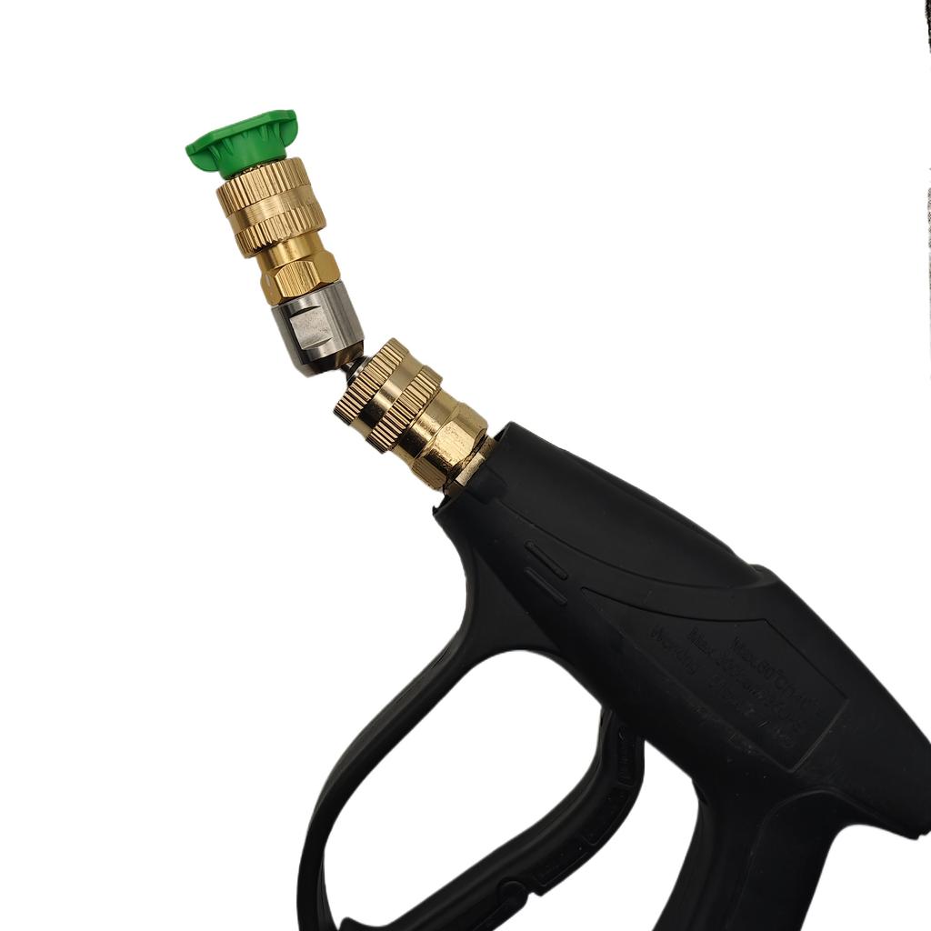 Universal Rotating Spray Nozzle Quick Connect - High Pressure Washer Gun Adapter for Car Road Garden Cleaning