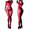Women Sexy Fullbody Stockings Seamless Oil Shiny Glossy Jumpsuit 1228-Needle High Density Five-Fingers Full Body Wrap Bodysuit