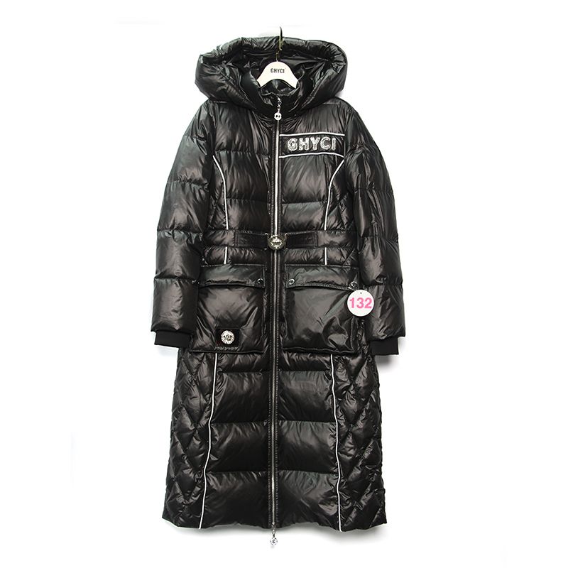 

Ghyci Jixi Оригинальные товары Модный стиль Новое поступление Модный плащ с капюшоном и пайетками на поясе Длинный стиль Длинный рукав Пуховик Верхняя одежда Black S