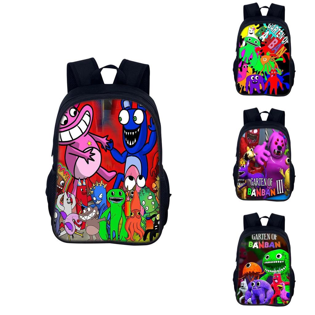 Garten Of Banban 3 40cm Cute And Colorful Cartoon Print Nylon Backpack For Boys And Girls Ideal For School