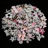 10/20/30/50 st Slumpmässig Blandning Silverfärg Hjärta Rosett Stjärna Berlocker För Junk-fodral Blomma Rosa Flicka Hänge DIY Hårnål Mobilskal Partihandel