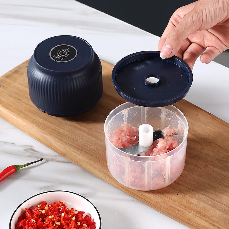 Picadora eléctrica de alimentos para cocina, Mini trituradora machacadora de ajo, picadora de carne portátil USB, picadora de verduras para utensilios de cocina