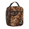 Bestselling Coffee With Decadent Mocha Pattern Three Compartment Reusable Lunch Bag Newborn Food Storage Lunch Tote