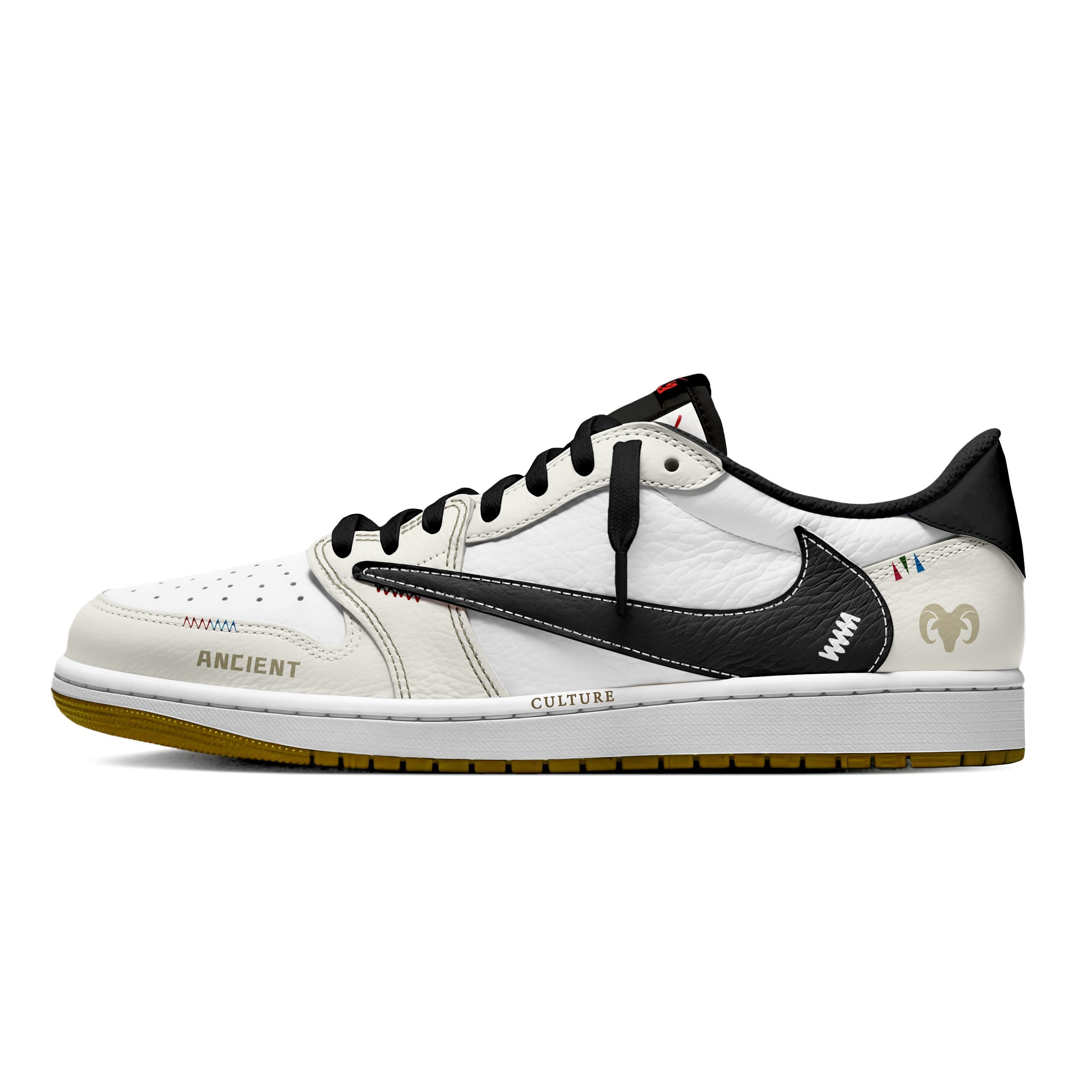 

Jordan x Travis Scott Air Jordan 1 Aries Leather Low top Vintage Basketball Shoes Women s Beige DZ4137-700(Team1940-) 35.5