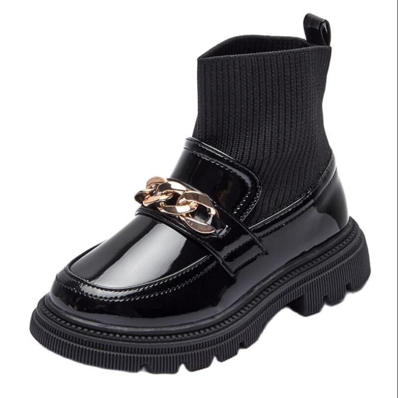 Mädchenstiefel Frühling und Herbst Kinderstiefel gestrickte Kinderkurz