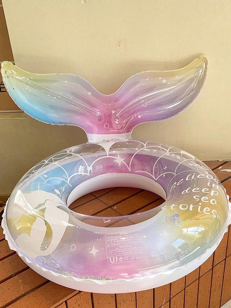 1Pcs Mermaid Underarm Swimming Ring, Transparent Thickened Glitter Buoyancy Swimming Ring
