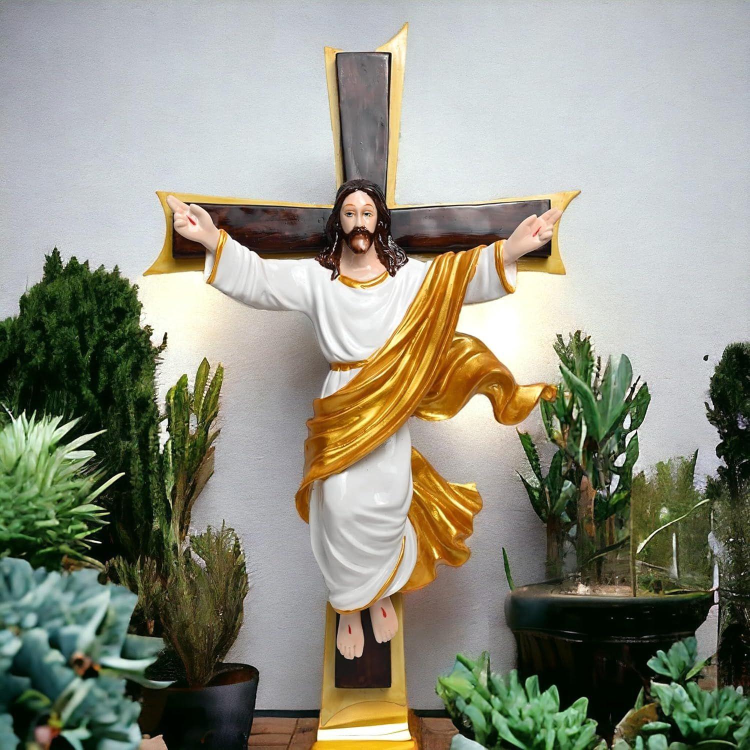 

Risen Christ/The Holy Cross Perfect for Home/Prayer Room/Gifting & Decoration ( 6 x 11.5 x 18.5 Inch ) ((Gold))