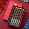 Red Sandalwood & 304 Stainless Steel Chopstick Set with Rest - Ideal for Home or Hotel