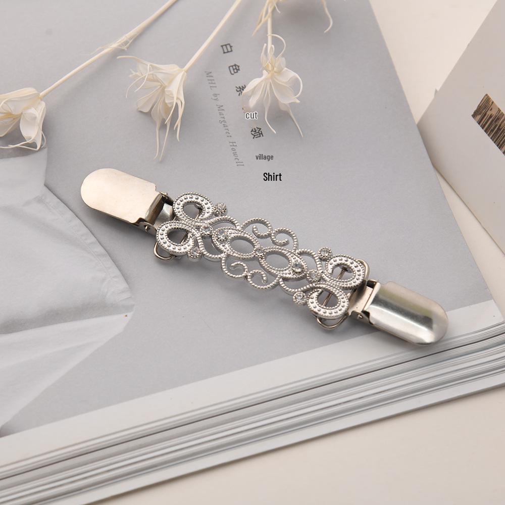 Broșă Vortex Retro Aliaj European și American Cataramă Eșarfă Clip Pulover Clip Guler Cardigan