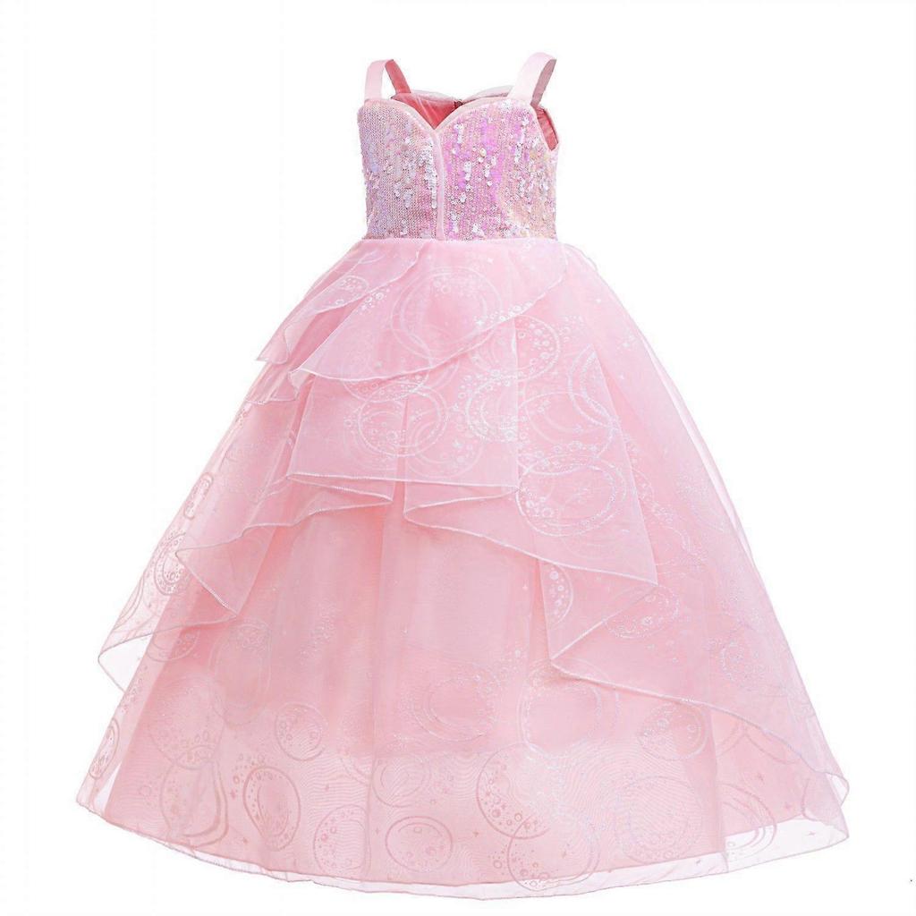 Costume da Cosplay Malvagio Glinda Vestito Rosa Festa Travestimento per Donne