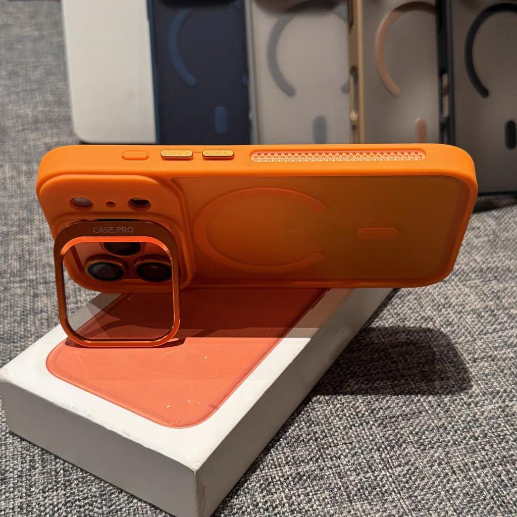 Luxury For Magsafe Magnetic Metal Lens Holder Case For iPhone 17 Air 16 15 14 13 12 11 Pro Max Plus Bumper Translucent Cover