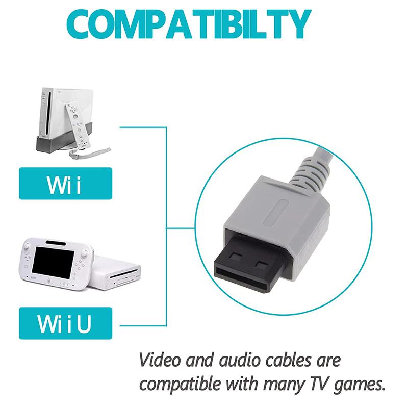 1.8m/6FT Game Cosole Audio Video 5RCA Premium Component AV Cable Compatible with Nintendo Wii/Wii U To HDTV EDTV