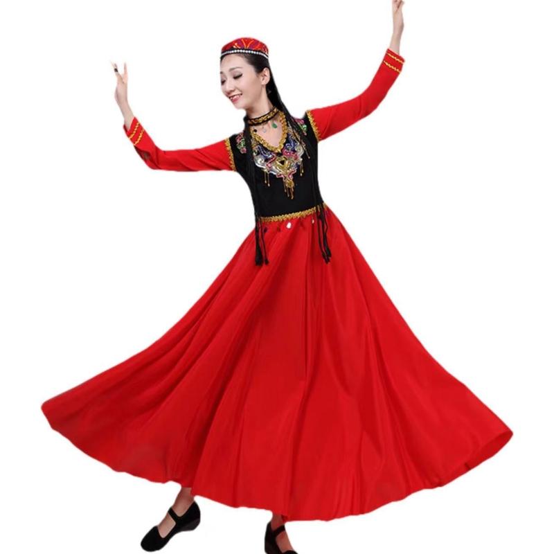 Elegant Beret Cap with Decorative Braids And Sequined Flower Decors Uyghur Hat For Stage Performances and Cultural Event