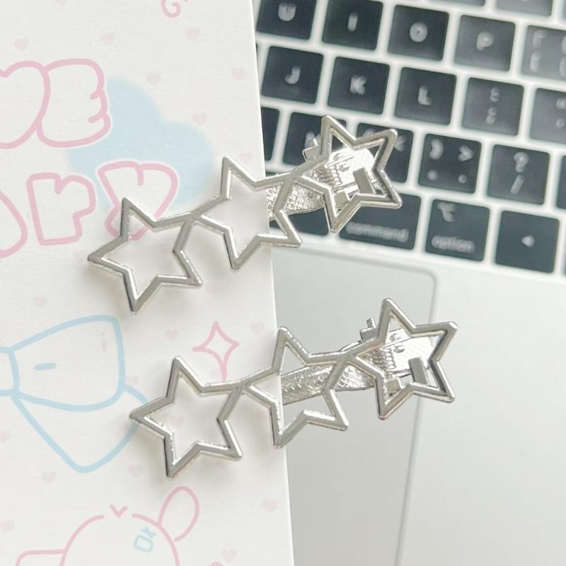 Cute Star Barrettes Clip Hairpin Y2K Girls Ornaments Headdress Hair Accessories Harajuku Barrettes Clip Bangs Hairpin
