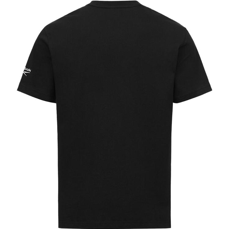 Reebok Logo Outdoor Sports Breathable Casual Fashion Short Sleeve T-Shirt Men Tops Black GR8481