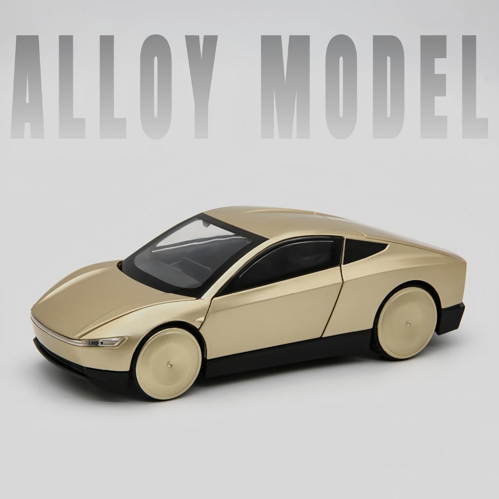 1/32 Tesla CyberCab Robotaxi Alloy Driverless Taxi Car Model Diecast Metal New Energy Car Vehicles Model Sound and Light Kids Toy Gift