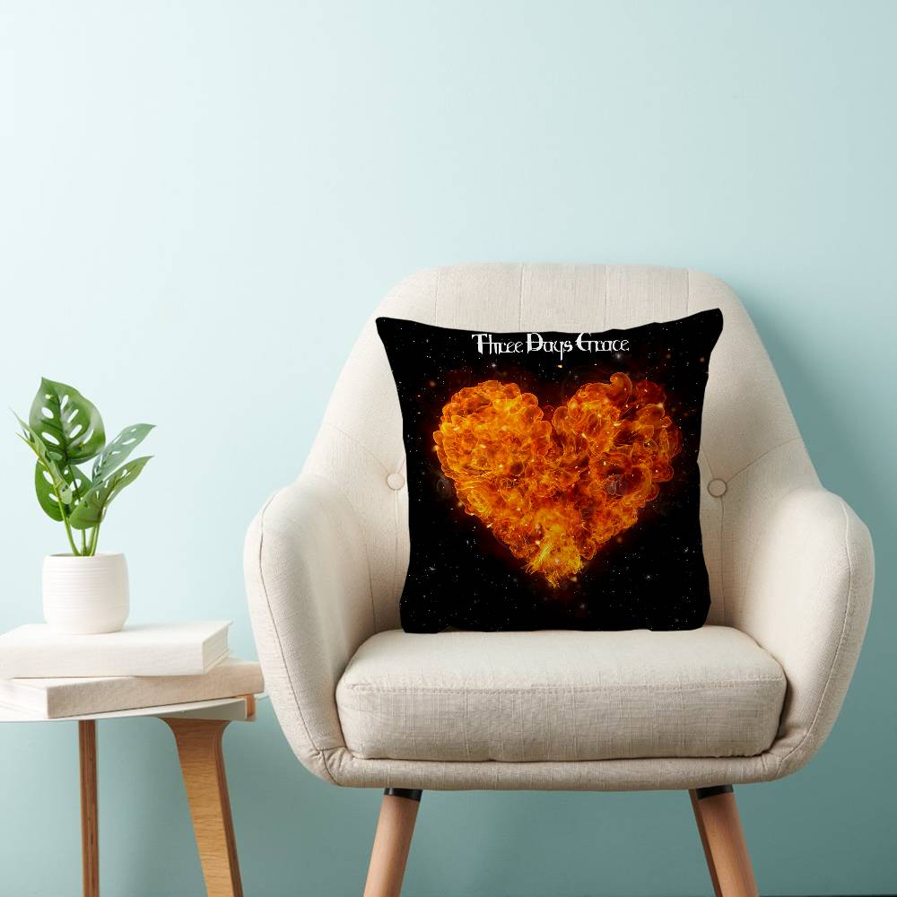 Band Hardrock T-Three Days Grace Lucky Dragon Pillow Cover Sofa Cushion Cover Home Room Decoration Children Gift