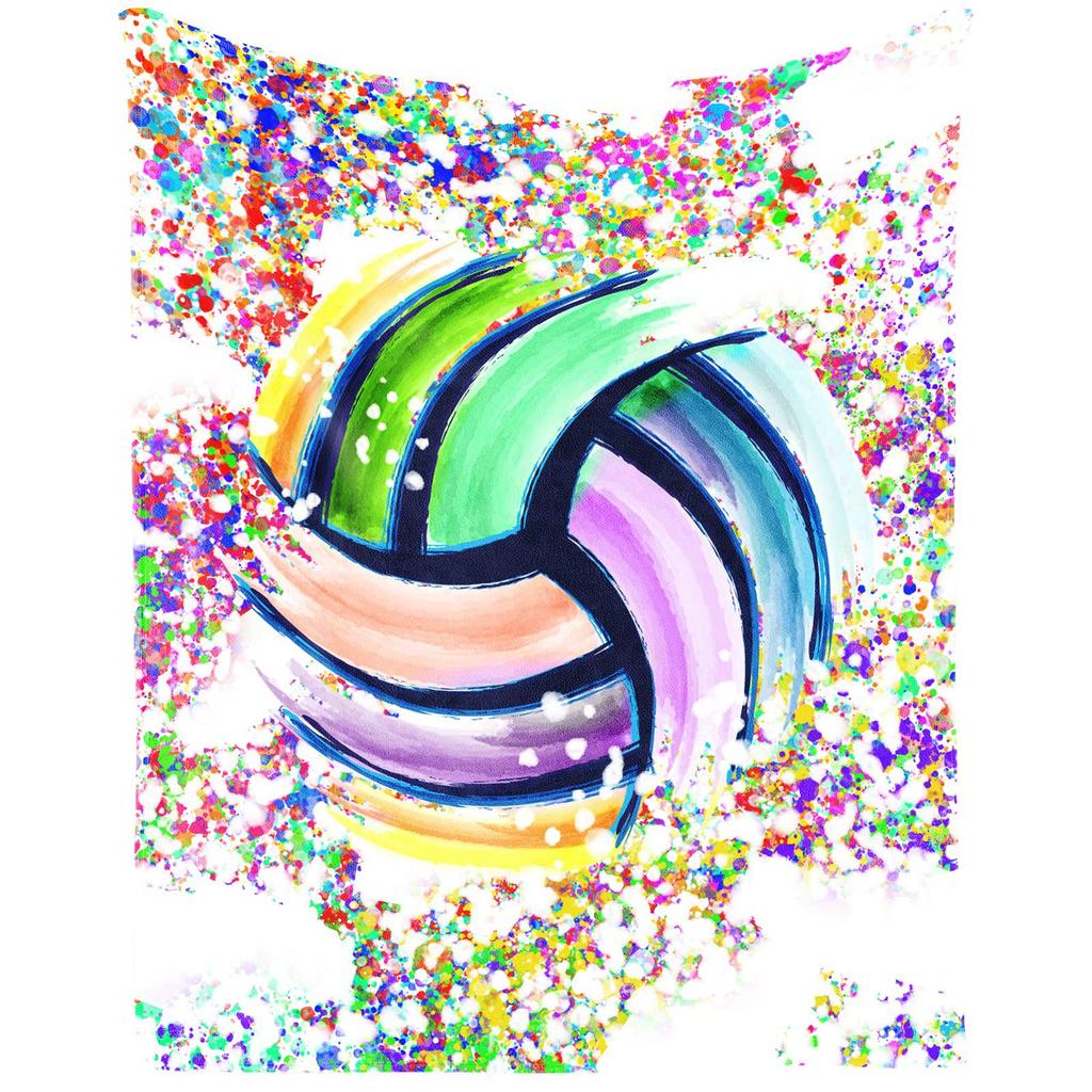 Volleyball Print Flannel Blanket Bedspread Nap Blanket Sports Theme Blanket