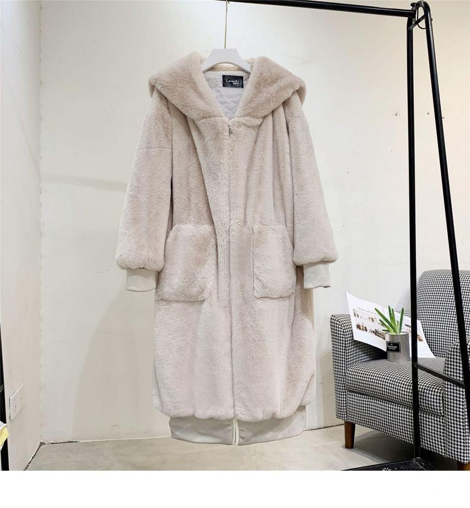 Women's imitation fur coat light imitation lazy rabbit hair fashion large size medium and long coat