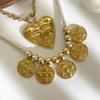 Stylish Heart/Round Pendant Necklace With Long Chain Simple Yet Stylish Accessory For Casual Or Formal Outfits