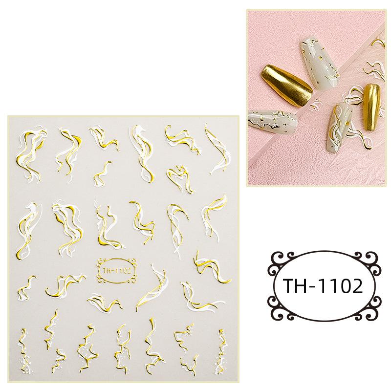 Hot Stamping Nail Stickers, Waterproof, Laser Design, DIY Nail Stickers, Nail Decoration, Nail Stickers, Party Decoration