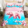 Peacock Duvet Cover Twin Cartoon Animal Bedding Set Cherry Blossom Comforter Cover Japanese Flower Quilt Cover Kawaii Room Decor
