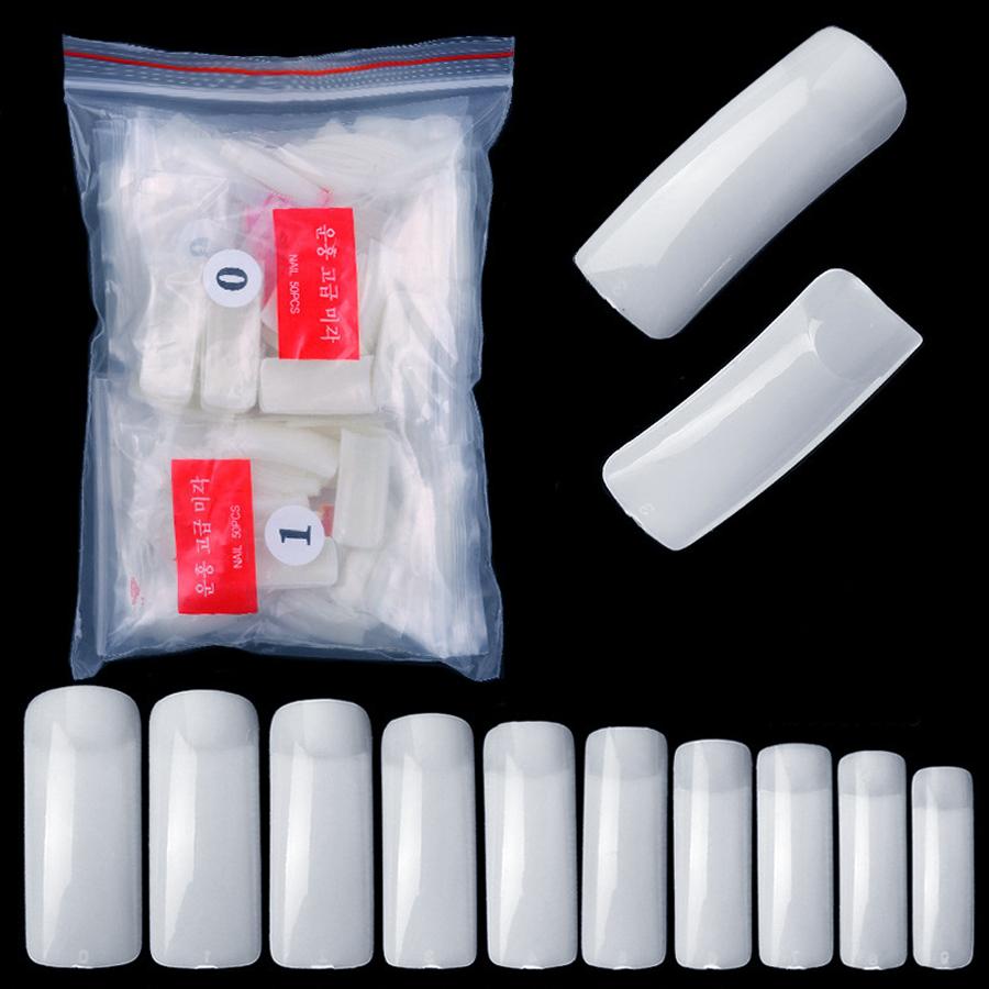 500Pcs Nail Tips, Half Cover & Full Cover False Nails, Natural Clear White Nails for Acrylic UV Gel Manicure Salon & Home Use