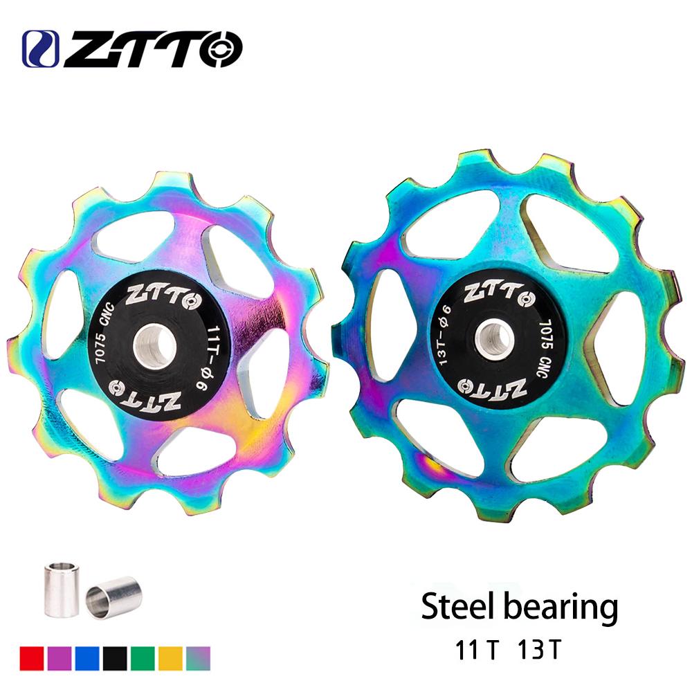 ZTTO 11T 13T MTB Bicycle Rear Derailleur Jockey Wheel Steel Bearing Pulley AL7075 CNC Road Bike Guide Roller Idler 4mm 5mm 6mm