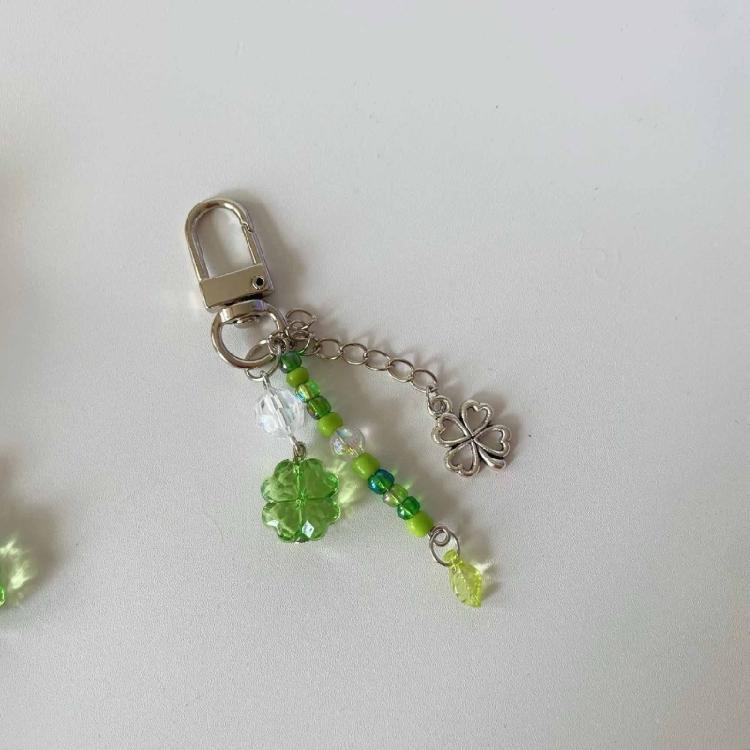 Grass Leaf Bead Pendant Phone Charm Hangings Rope Sweet Phone Chain Strap Bag Decoration Lanyard Keychain Accessory