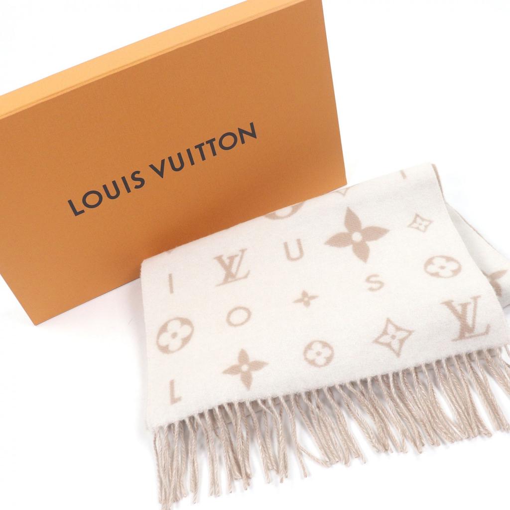Excellent LOUIS VUITTON Scarf Reykjavik Cloud Scarf Beige Cashmere M97660 Used