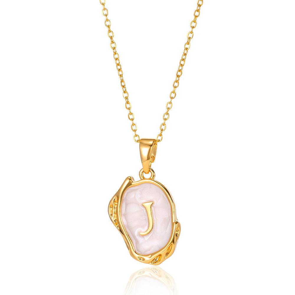 26 Letter Irregular Pendant Ladies 18K Gold-plated Letter Necklace Dating Birthday Gift