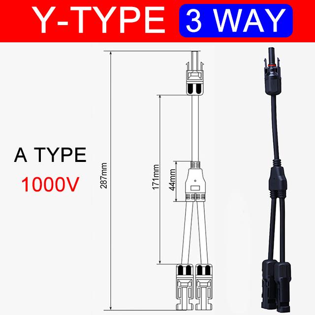 1/5/20/100 Sets Photovoltaic Solar Connector 1000V 30A Male Female 3-Way 4-Way 5-Way Plug DC PV Y Type 1 To 2/3/4 Adapter