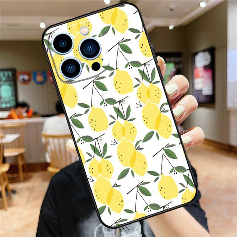 Fruit Lemon Case For iPhone 17 16 15 14 13 12 11 Pro Max Mini Plus 16e 17 Air Bumper Cover Accessories