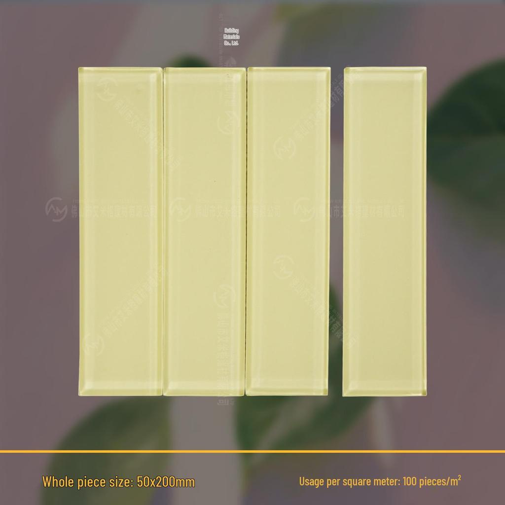 Dopamine Glass Handmade Tile: 50x200mm for Bathroom, Kitchen, Bar, and Shop Walls
