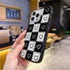 Creative black plaid women's love Apple 17 transparent magnetic mobile phone case iPhone15promax protective case
