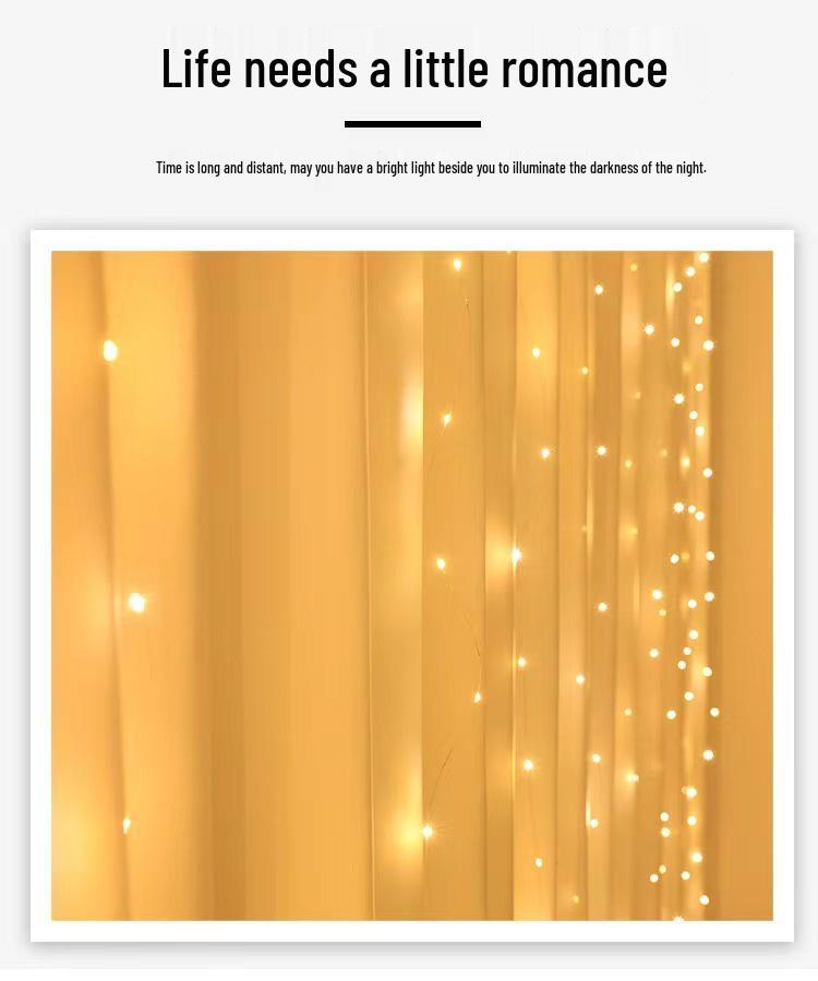 USB Fernbedienung 3x3 Kupferdraht 300 LED Vorhang Lichterkette - Eiszapfenlichter für Weihnachten, Hochzeiten, Feiertage, Märchenhafte Dekoration.