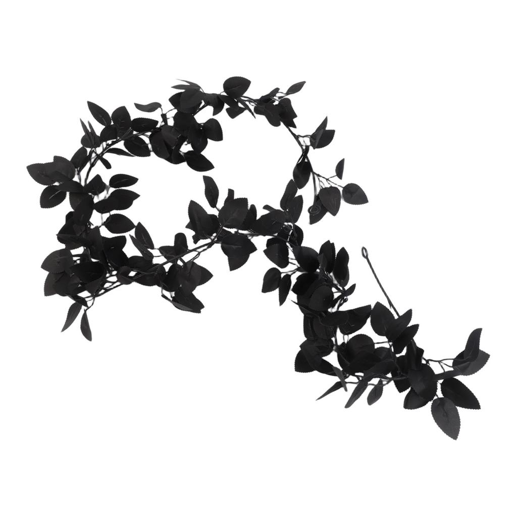 Beautifully Crafted Halloween Flower Decoration Black Roses Garland 5 7FT