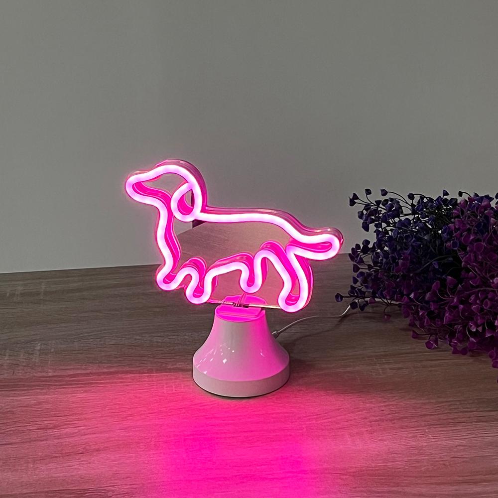 Cat And Dog LED Neon Sign USB Powered Night Light, 3D Wall Art Decor Neon Signs For Bedroom Living Room Decor Gift for Children