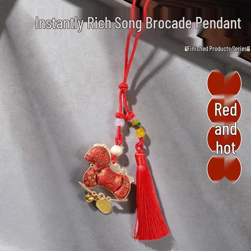 Handmade Song Brocade DIY Pendant Kit: Chinese-Style Keychain, Team Building, Children's Gift