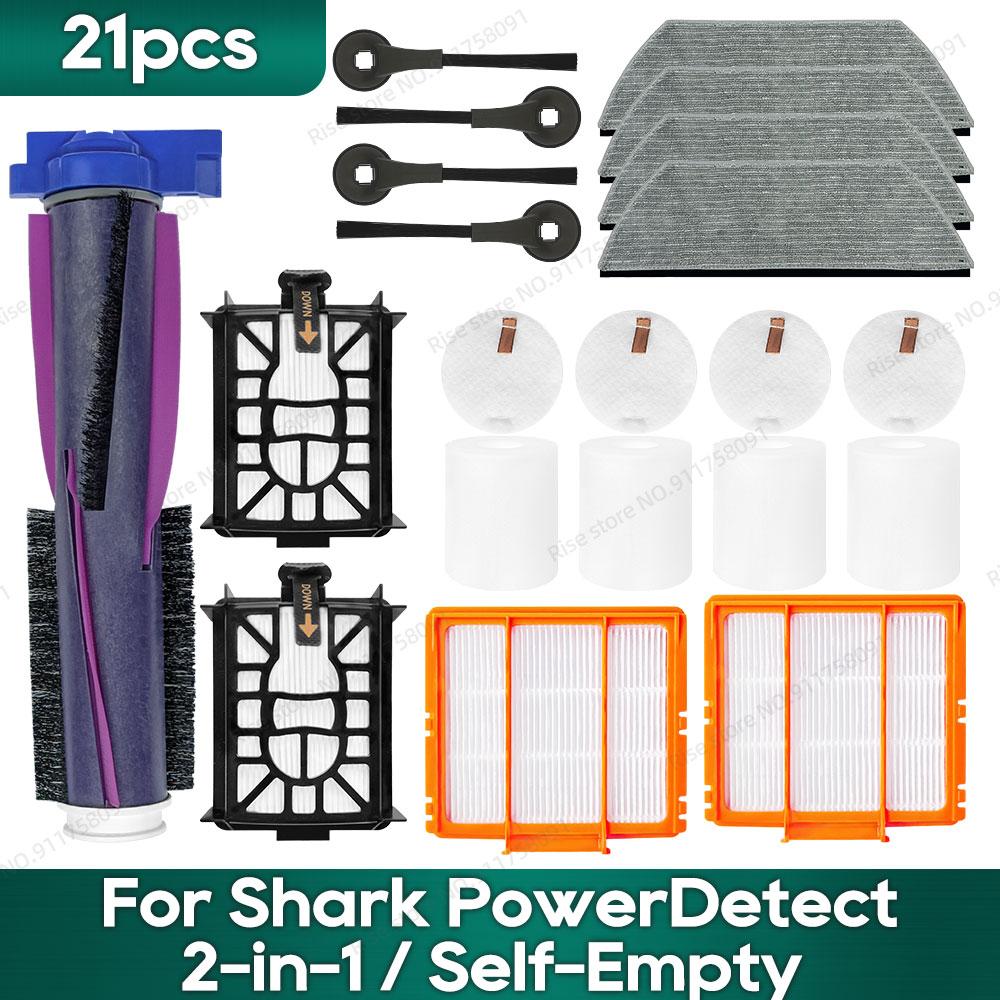 Compatible for Shark PowerDetect 2-in-1 (RV2820YE, RV2820ZE) / Self-Empty (RV2820AE) Accessories Main Brush Filter Mop Pad
