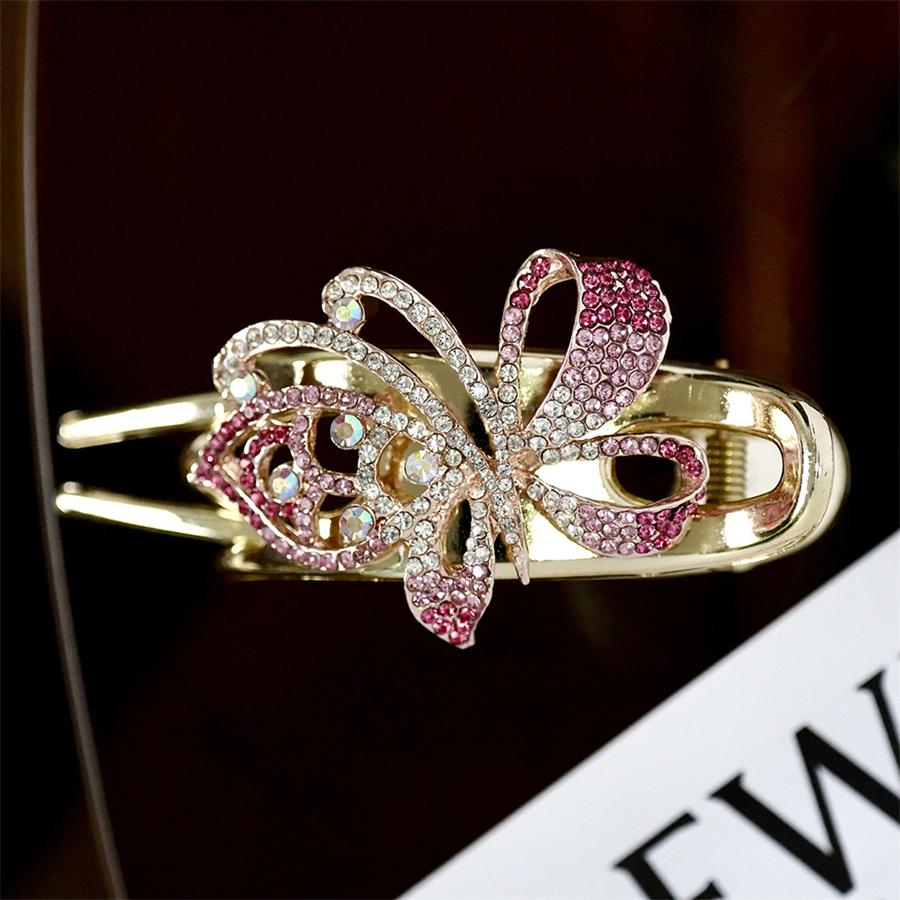 

Модная легкая роскошная высококлассная заколка-клип с жемчугом и стразами, женская элегантная темпераментная заколка из стекла черного и серого цвета с ремешком