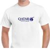 Qatar Airways Blue Logo Aviation Airline White T Shirt