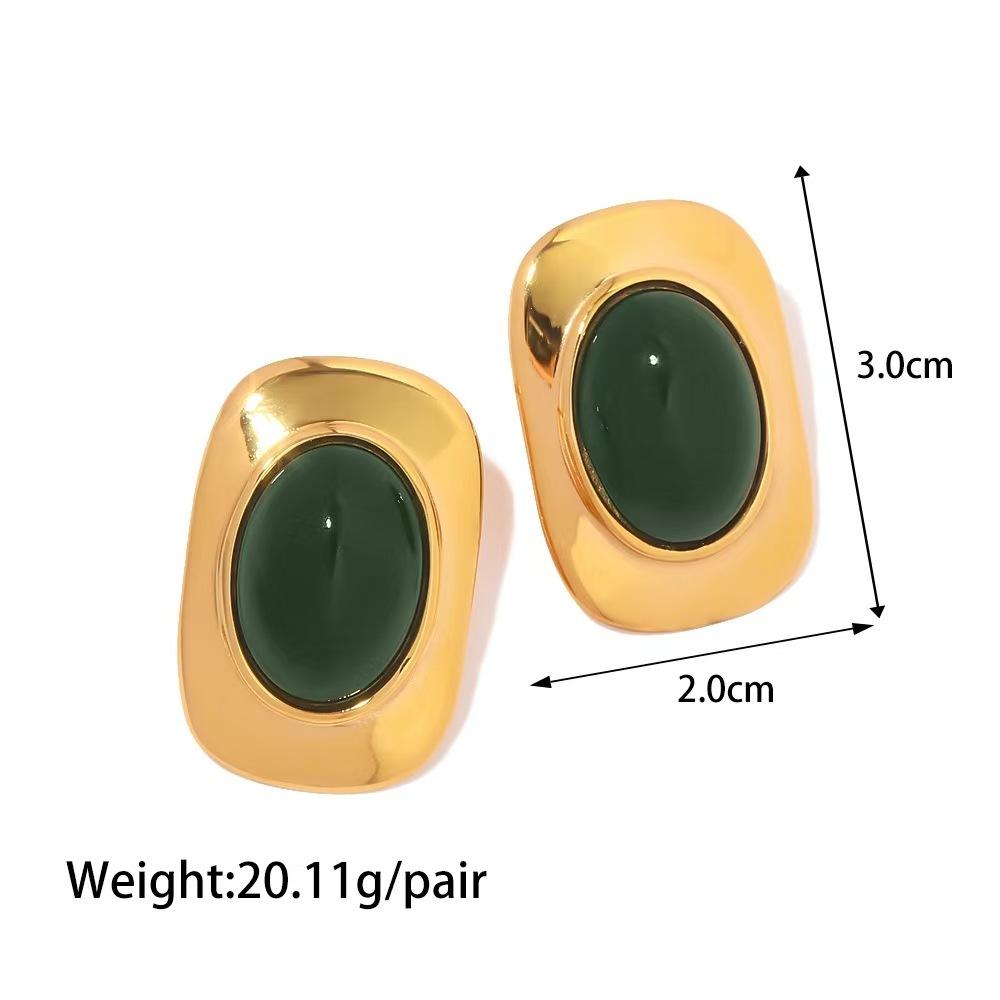 European and American Stud Earrings, High-end Exaggerated Niche Medieval Earrings, Titanium Steel 18K Gold Ear Jewelry