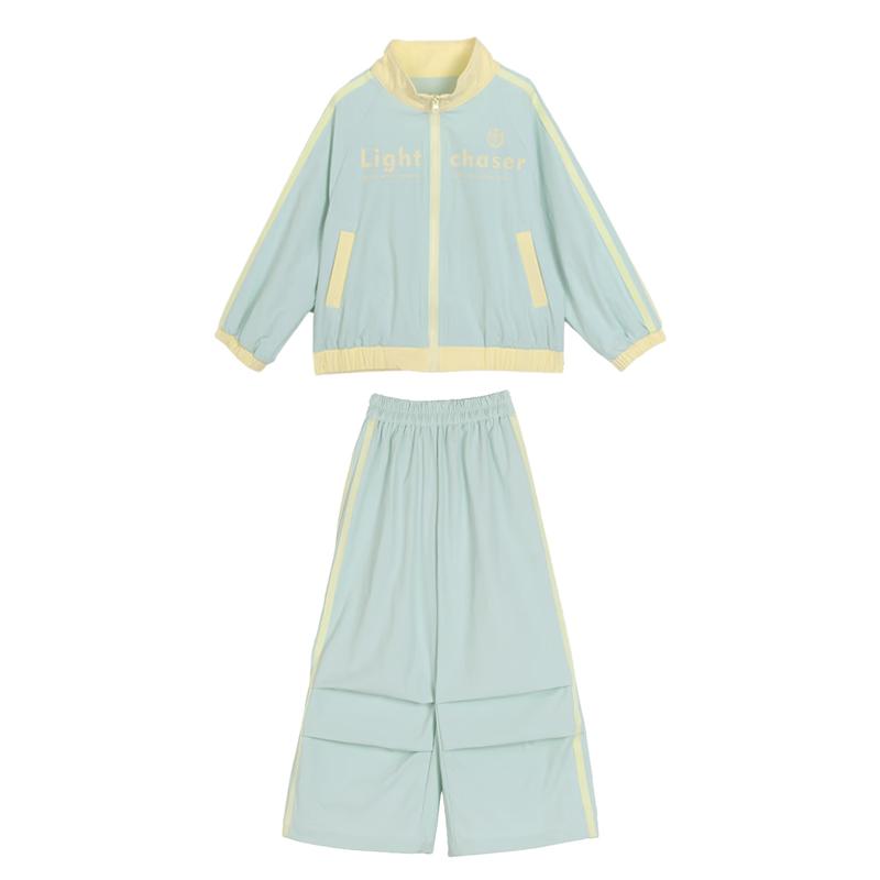 LUSON Baby Girl s Sporty Contrast Collar Two-Piece Set 100