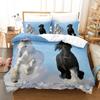 Horse Duvet Cover Set White and Brown Horse Print Bedding Set Wild Animal Pattern Farmhouse Cowboys Queen Polyester Quilt Cover