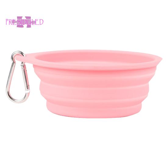 Bol pentru animale de companie de 600 ml, convenabil, pliabil din silicon, portabil, ușor de curățat - bol pentru hrană pentru pisici și câini