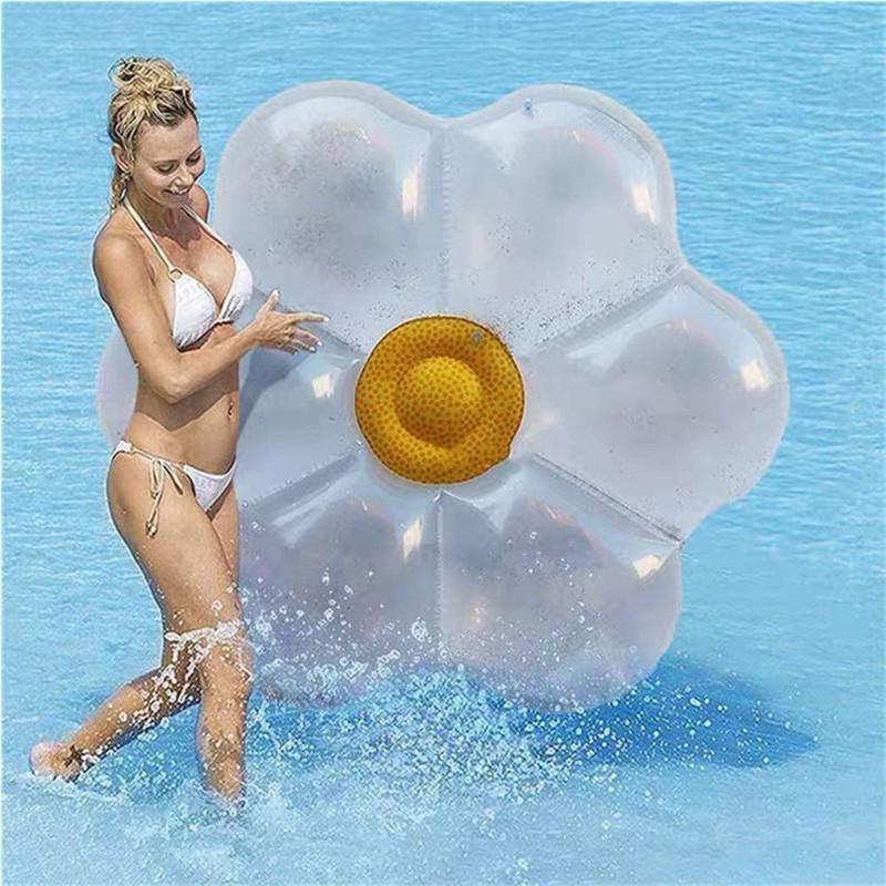 Ins Hot Selling 160cm Adult Ride-on Float With Sparkly Flower Design Pvc Material