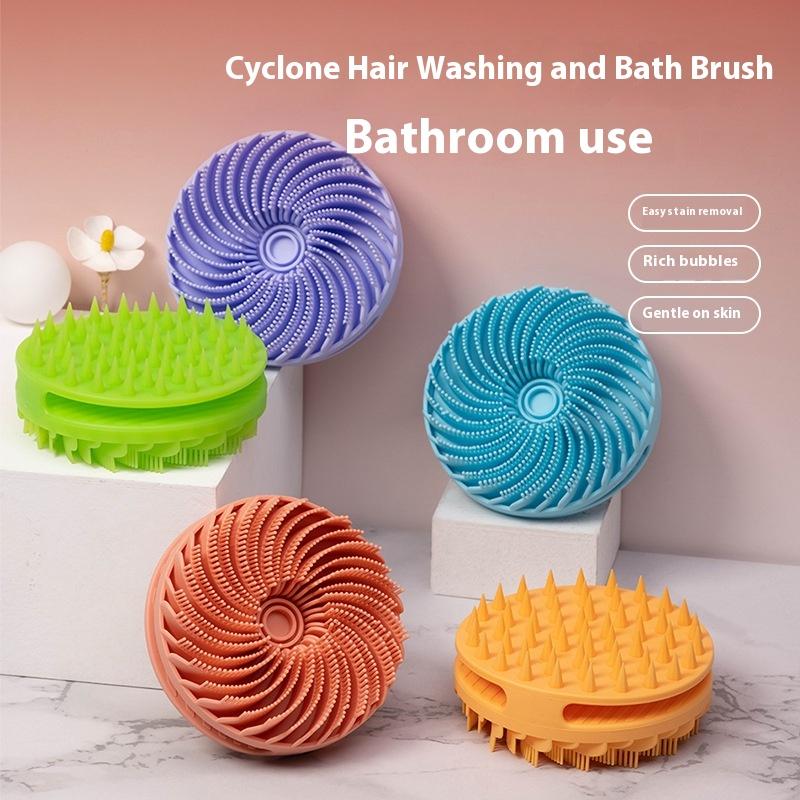 Silicone Body Scrubber Loofah Double-Sided Bath Brush,Shower Scrubber And Scalp Massager Shampoo Brush For Kids Women Men